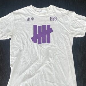 Undefeated White and Purple Graphic T-Shirt